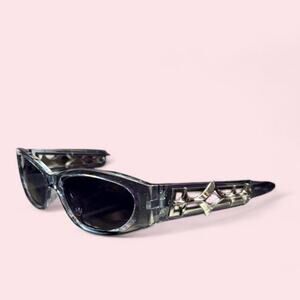 Cybergoth cybersigilism y2k blue clear sunglasses